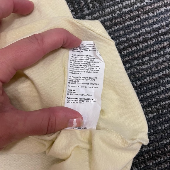 🌈5 for $25 PUMA Yellow Athletic Tank Top Pink Logo Girls Size L 12/14 - Picture 4 of 6